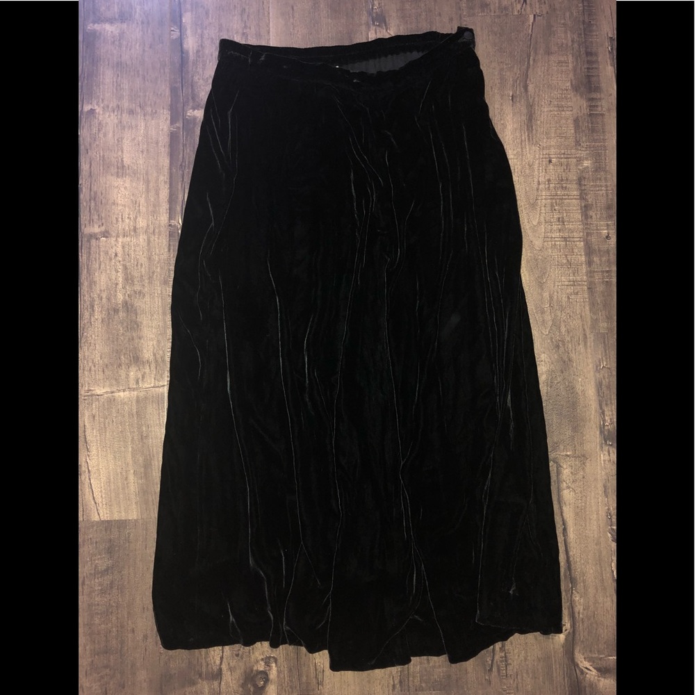 Vintage Black Velvet Long Skirt